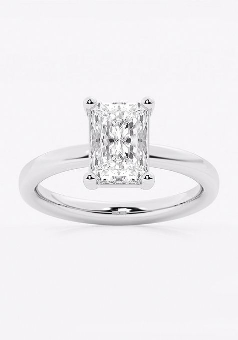 2 ctw Radiant Lab Grown Diamond Low Setting Solitaire Engagement Ring