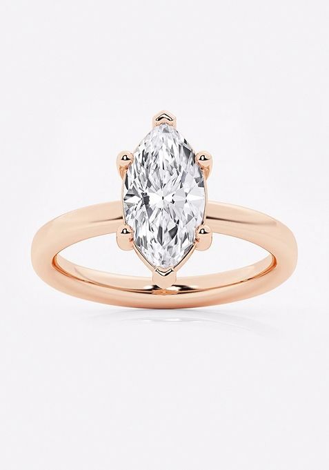 2 ctw Marquise Lab Grown Diamond Low Setting Solitaire Engagement Ring