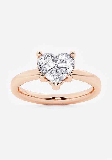 2 ctw Heart Lab Grown Diamond Low Setting Solitaire Engagement Ring