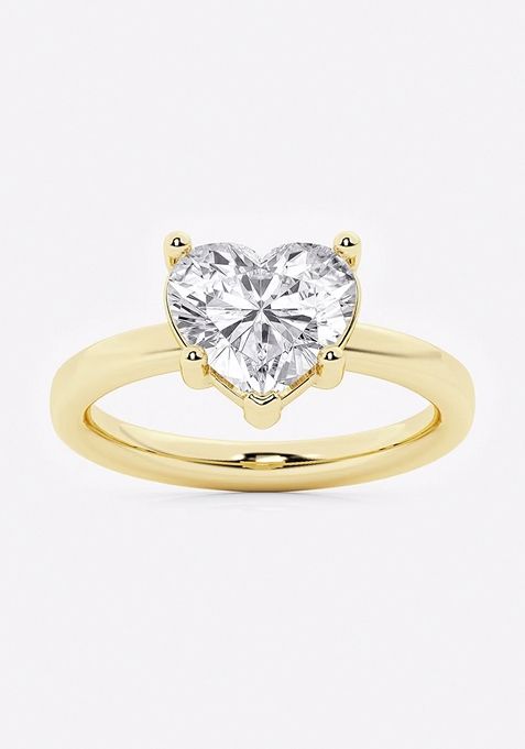 2 1/2 ctw Heart Lab Grown Diamond Low Setting Solitaire Engagement Ring