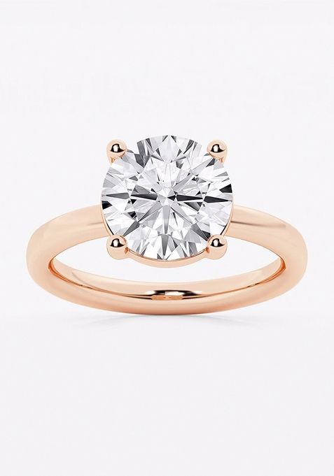 3 1/2 ctw Round Lab Grown Diamond Low Setting Solitaire Engagement Ring