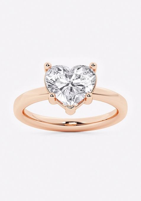 2 1/2 ctw Heart Lab Grown Diamond Low Setting Solitaire Engagement Ring