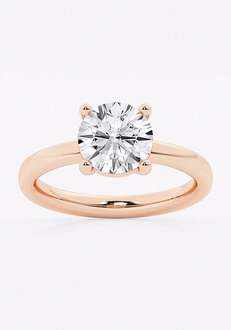 2 ctw Round Lab Grown Diamond Low Setting Solitaire Engagement Ring