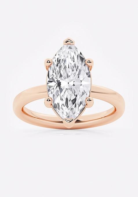 2 ctw Marquise Lab Grown Diamond Low Setting Solitaire Engagement Ring