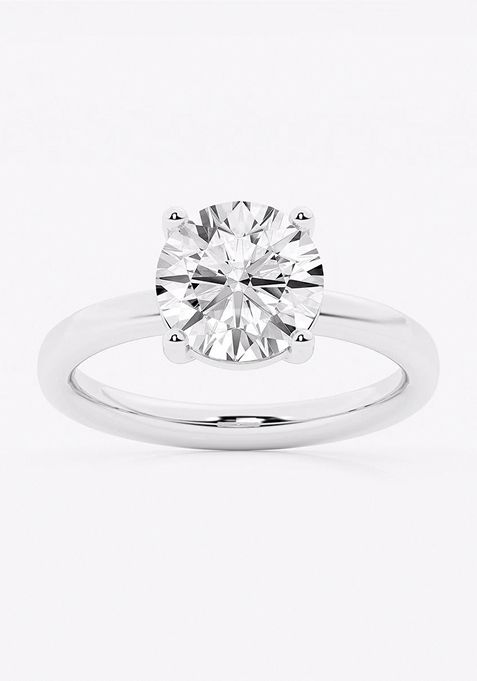   2 1/2 ctw Round Lab Grown Diamond Low Setting Solitaire Engagement Ring