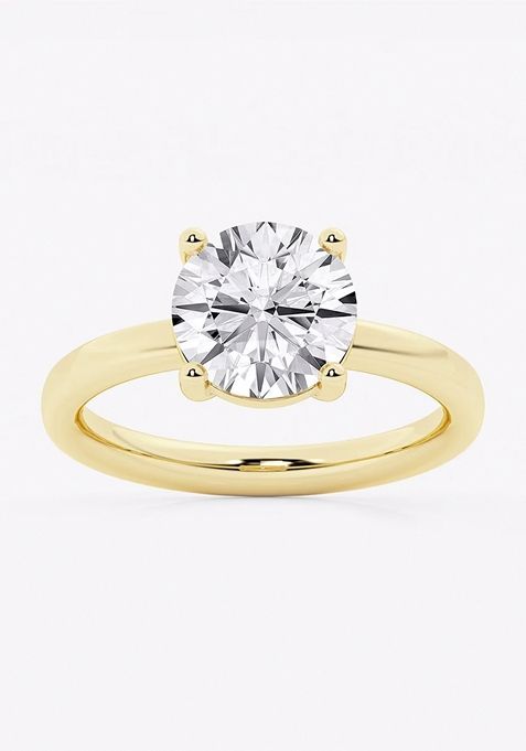 2 1/2 ctw Round Lab Grown Diamond Low Setting Solitaire Engagement Ring