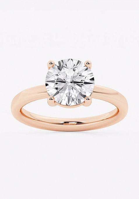 2 1/2 ctw Round Lab Grown Diamond Low Setting Solitaire Engagement Ring