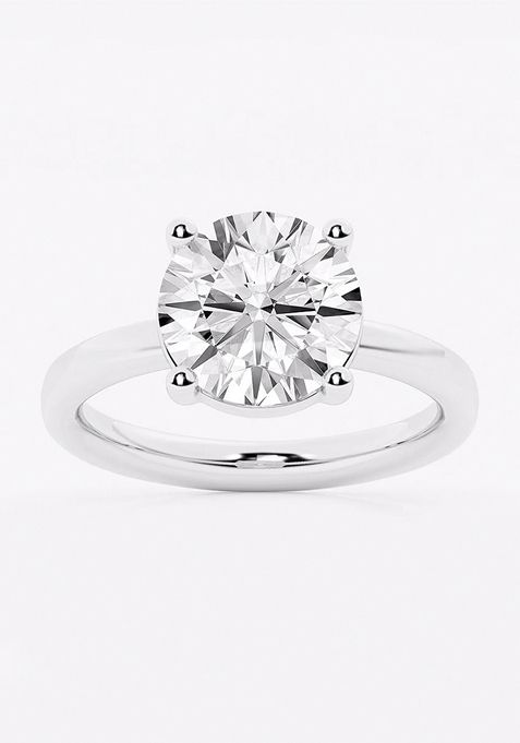 3 1/2 ctw Round Lab Grown Diamond Low Setting Solitaire Engagement Ring