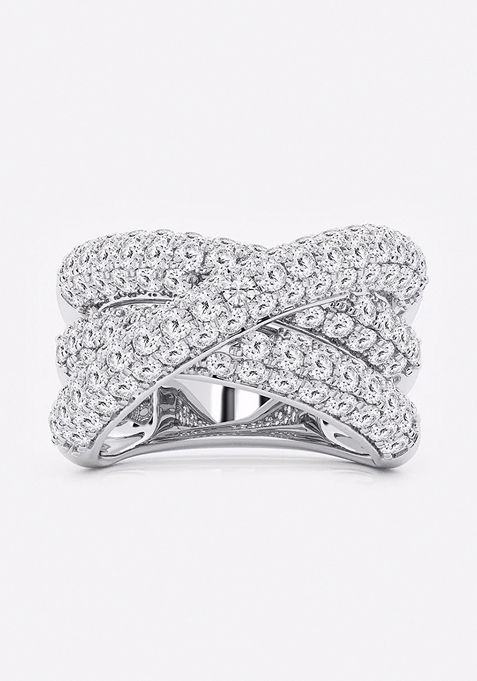 3 1/2 ctw Round Lab Grown Diamond Pave Crossover Fashion Band