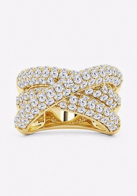 3 1/2 ctw Round Lab Grown Diamond Pave Crossover Fashion Band