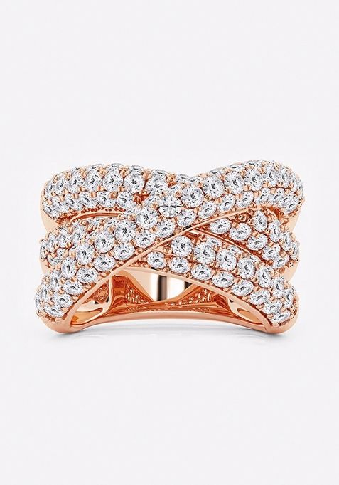 3 1/2 ctw Round Lab Grown Diamond Pave Crossover Fashion Band