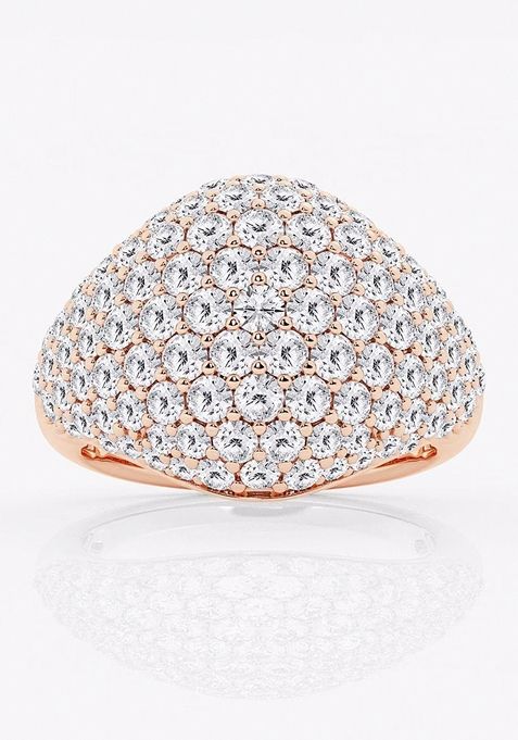 3 ctw Round Lab Grown Diamond Pave Dome Fashion Ring