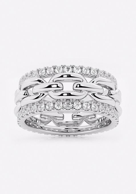 1 ctw Round Lab Grown Diamond Link Fashion Band