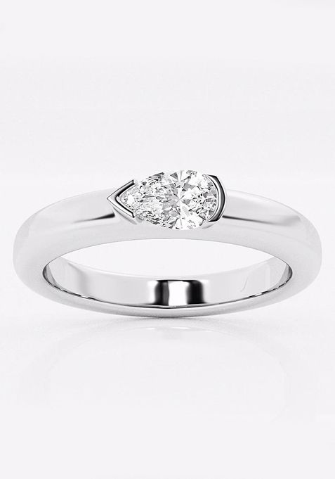 1/2 ctw Pear Lab Grown Diamond East-West Stackable Ring