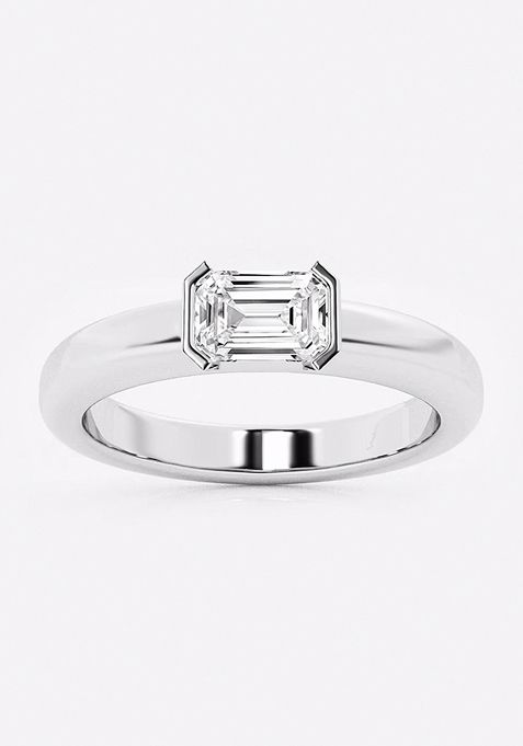 1/2 ctw Emerald Lab Grown Diamond East-West Stackable Ring