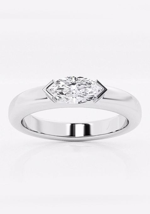 1/2 ctw Marquise Lab Grown Diamond East-West Stackable Ring