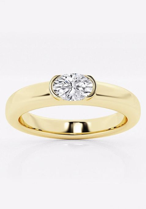 1/2 ctw Oval Lab Grown Diamond East-West Stackable Ring