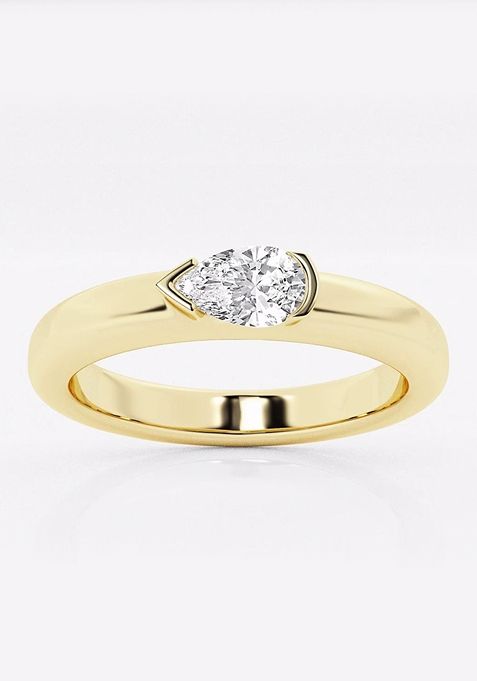 1/2 ctw Pear Lab Grown Diamond East-West Stackable Ring