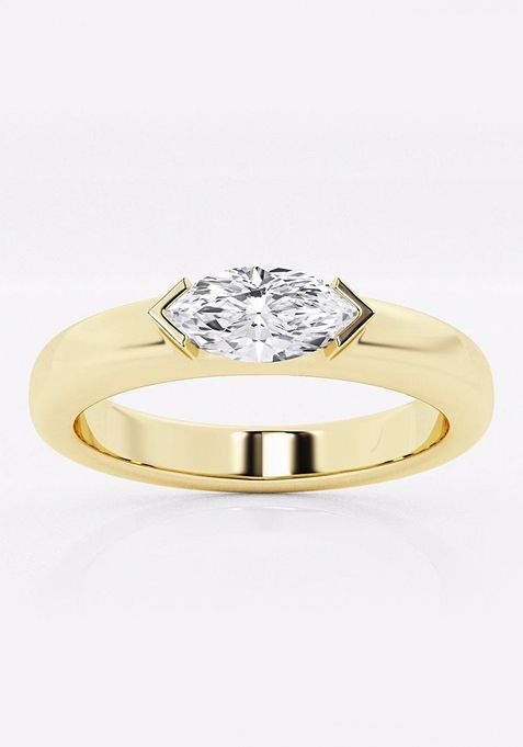 1/2 ctw Marquise Lab Grown Diamond East-West Stackable Ring