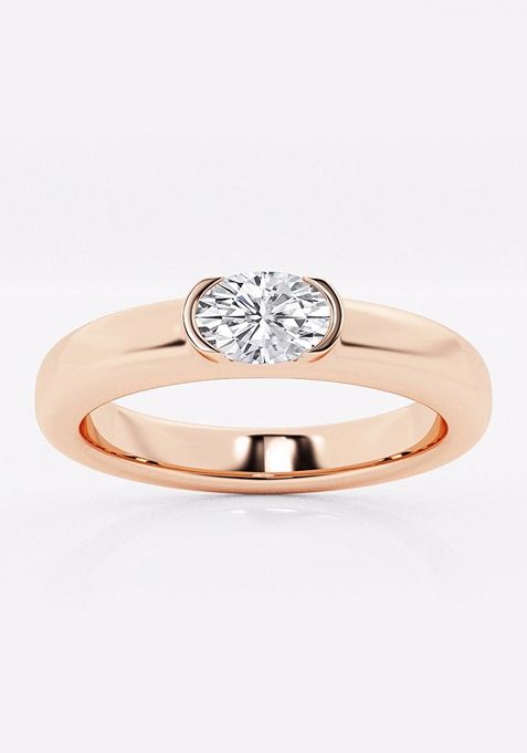 1/2 ctw Oval Lab Grown Diamond East-West Stackable Ring