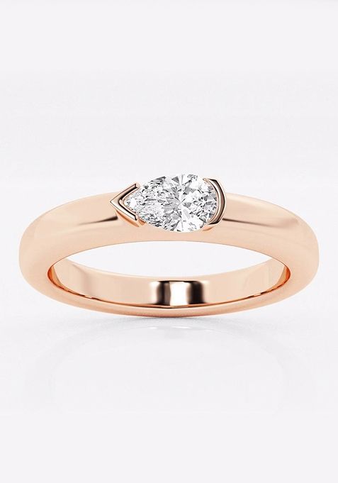 1/2 ctw Pear Lab Grown Diamond East-West Stackable Ring