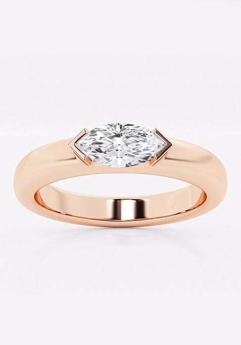 1/2 ctw Marquise Lab Grown Diamond East-West Stackable Ring