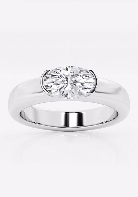 1 ctw Oval Lab Grown Diamond East-West Stackable Ring