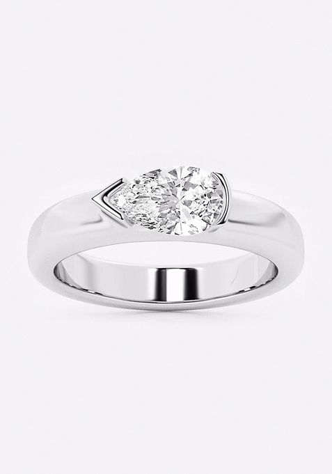 1 ctw Pear Lab Grown Diamond East-West Stackable Ring