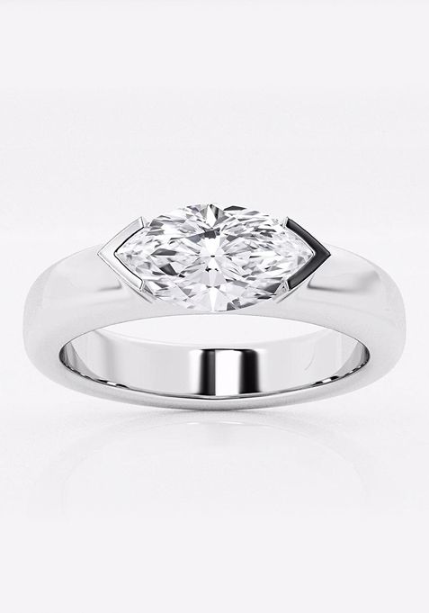 1 ctw Marquise Lab Grown Diamond East-West Stackable Ring