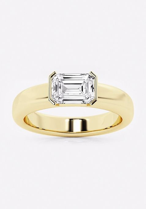 1ctw Emerald Lab Grown Diamond East-West Stackable Ring