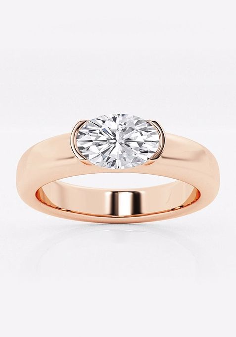 1 ctw Oval Lab Grown Diamond East-West Stackable Ring