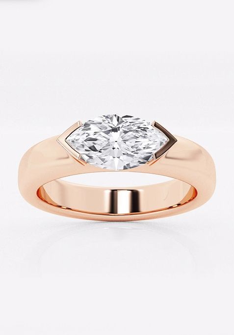 1 ctw Marquise Lab Grown Diamond East-West Stackable Ring