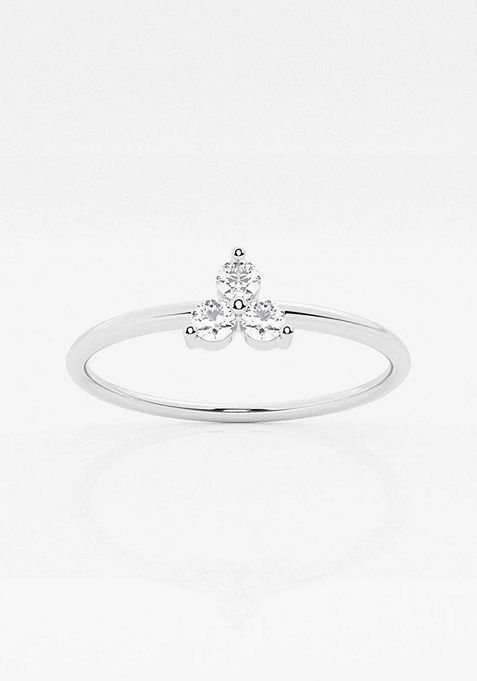 1/10 ctw Round Lab Grown Diamond Thin Fashion Ring