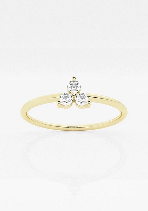 1/10 ctw Round Lab Grown Diamond Thin Fashion Ring