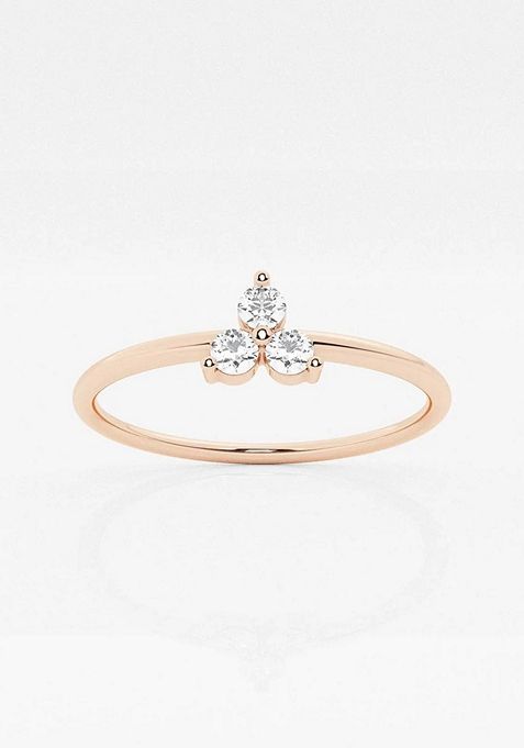 1/10 ctw Round Lab Grown Diamond Thin Fashion Ring