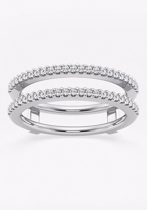 3/4 ctw Round Lab Grown Diamond Double Row Ring Enhancer