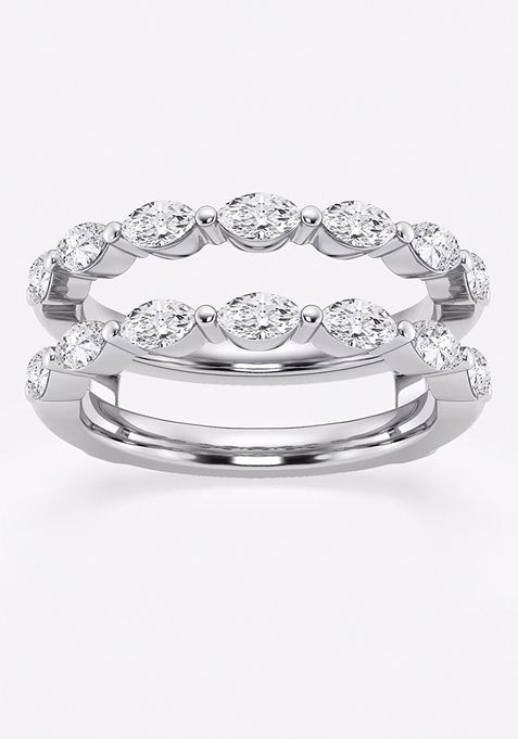 1 1/4 ctw Marquise Lab Grown Diamond Double Row Ring Enhancer