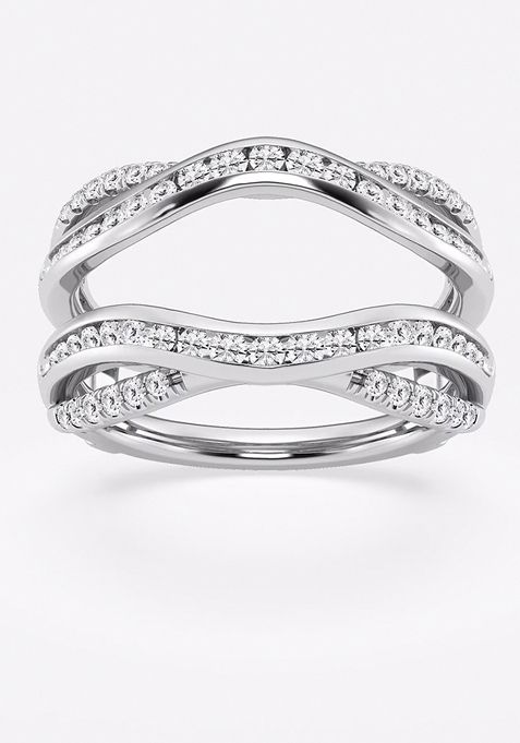 3/4 ctw Round Lab Grown Diamond Channel set Ring Enhancer