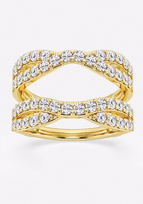 1 1/2 ctw Round Lab Grown Diamond Crossover Ring Enhancer