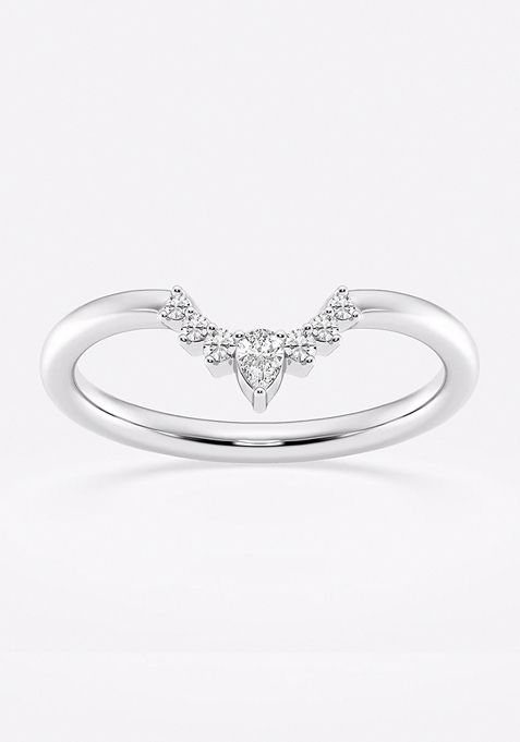 1/10 ctw Pear Lab Grown Diamond Crescent Shape Stackable Ring