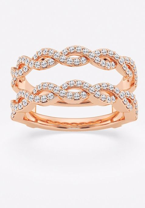 1/2 ctw Round Lab Grown Diamond Braided Ring Enhancer