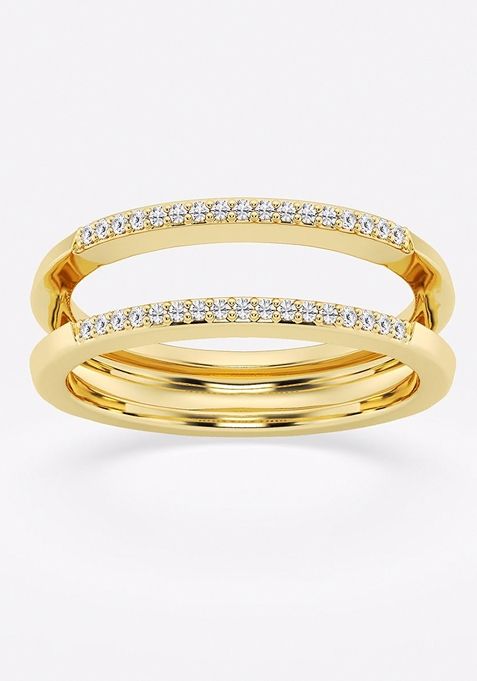 1/8 ctw Round Lab Grown Diamond Double Row Ring Enhancer