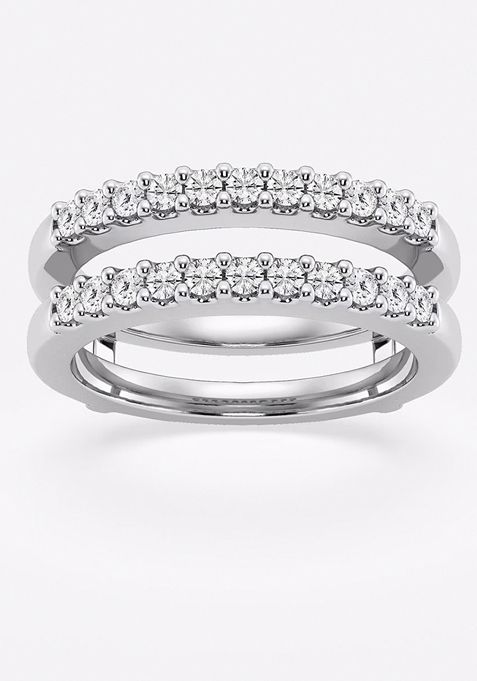 1/2 ctw Round Lab Grown Diamond Double Row Ring Enhancer