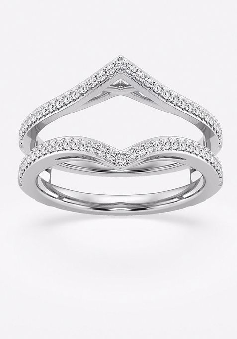 1/3 ctw Round Lab Grown Diamond Chevron Ring Enhancer