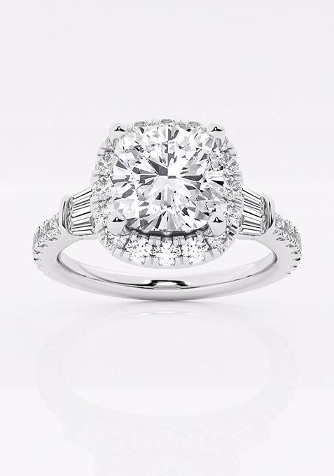 2 ctw Cushion Lab Grown Diamond Bold Bezel Solitaire Engagement Ring