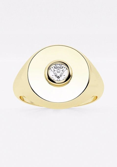  1/6 ctw Round Lab Grown Diamond Signet Ring