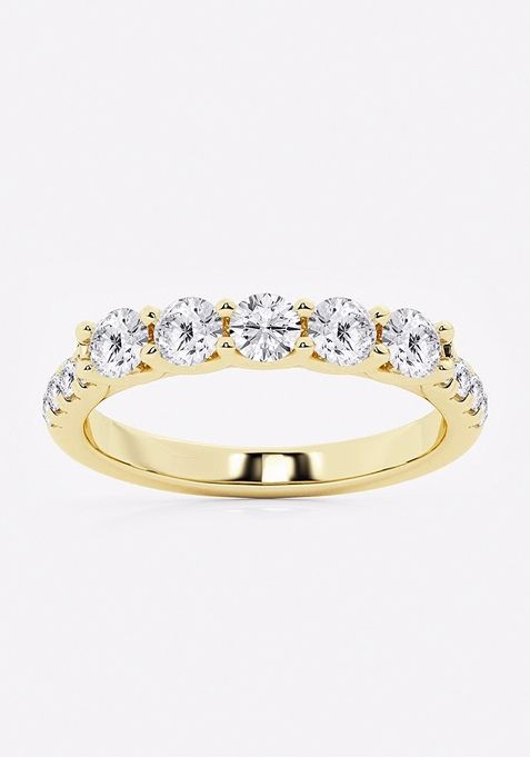 3 ctw Round Lab Grown Diamond Five Stone with Side Stones Fashion Band