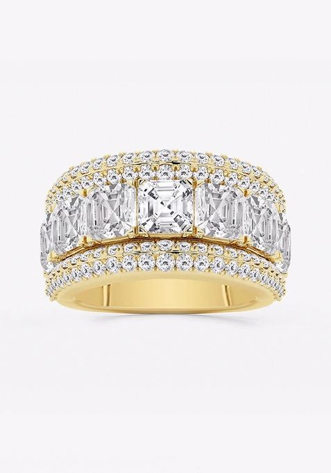 8 ctw Asscher Lab Grown Diamond Multi-Row Fashion Band