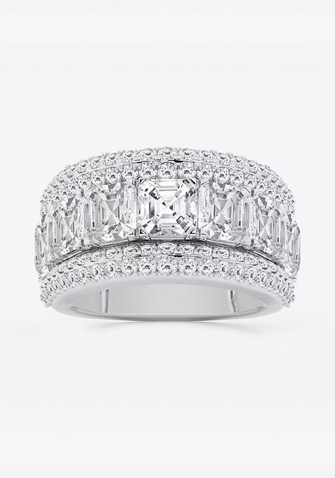 8 ctw Asscher Lab Grown Diamond Multi-Row Fashion Band