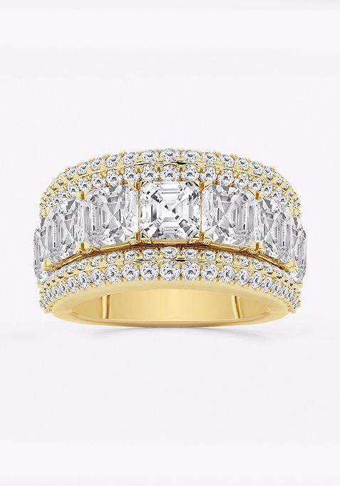 8 ctw Asscher Lab Grown Diamond Multi-Row Fashion Band